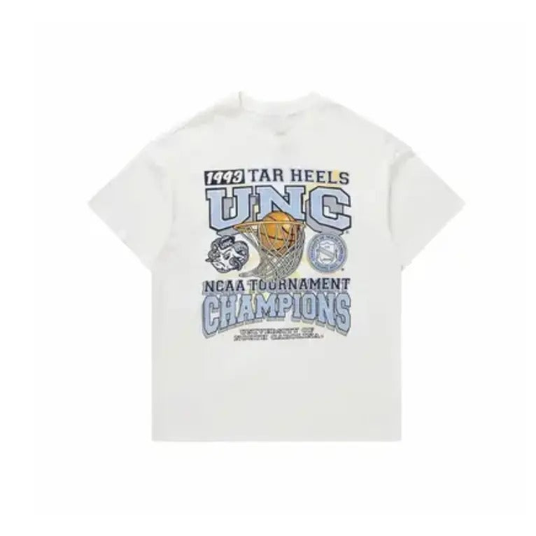 University Of North Carolina Tournament Champs NCAA Merch Menswear Top Underwear Tshirt Streetwear Man Tropical Crewneck Shortsleeve Round Neck Casual