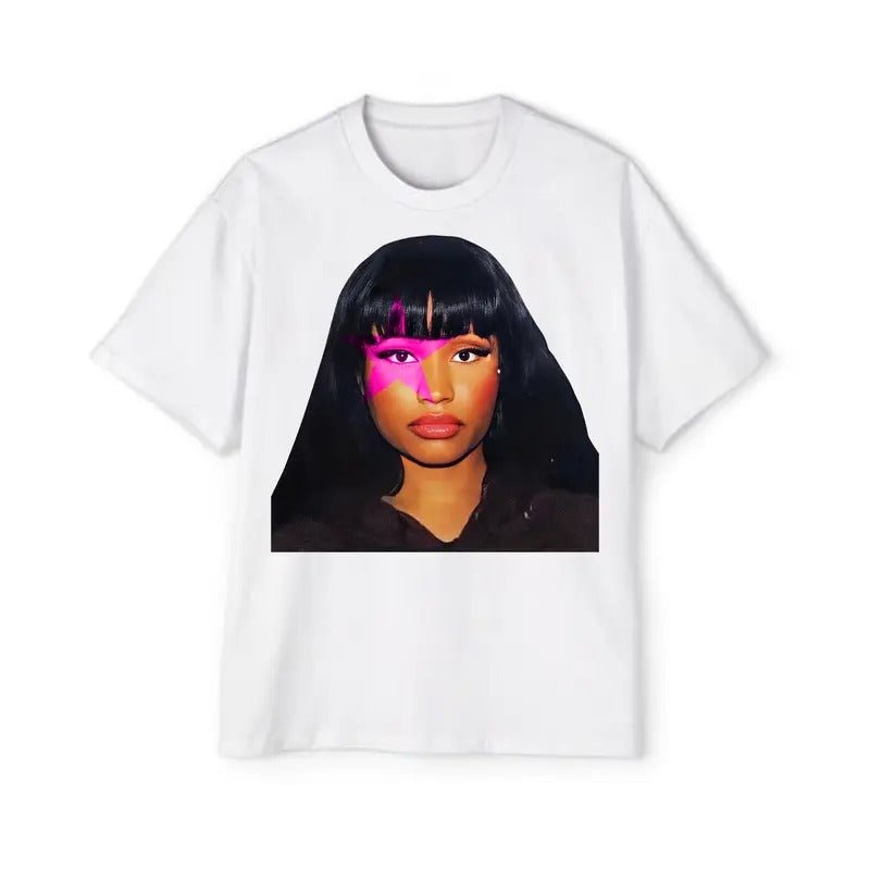Unleash Your Star Power with the Nickiii Star Mainaj Big Face Graphic Rap Tee Shirt
