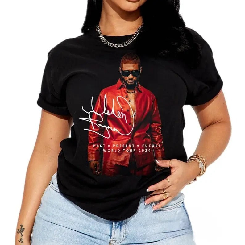 Usher Tshirt, Usher Concert Shirt, Past Present Future Tour Tee, Vintage Usher Tshirt Cotton Top