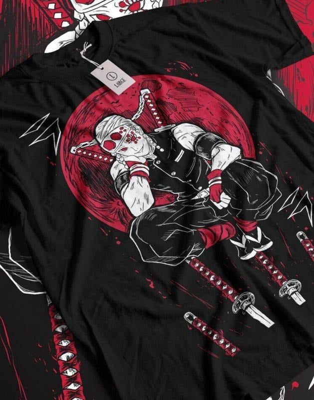 Uzui Tengen Demon Slayer Manga Strip Anime Unisex Tshirt T-Shirt Tee Summer Shirts Menswear Top Underwear Man Tshirt Streetwear Tropical Crewneck Round Neck Casual