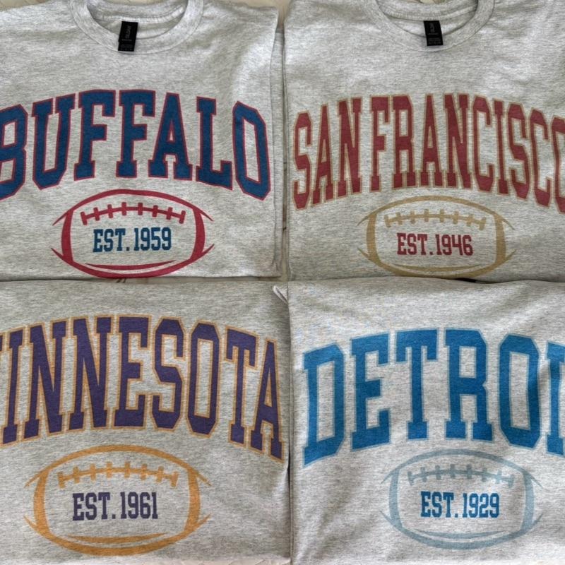 Varsity Football T Shirt Established Year T Shirt Comfy Graphic Tee