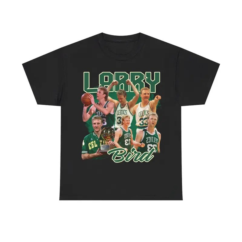 Vintage 90s Basketball Bootleg Style T-Shirt, Larry Bird Graphic T-Shirt, Larry Bird Shirt, Retro Basketball Shirt, Vintage Sport Tee Casual Classic Cotton Menswear Top Tshirt Oversized Smooth Streetwear Crewneck Shortsleeve