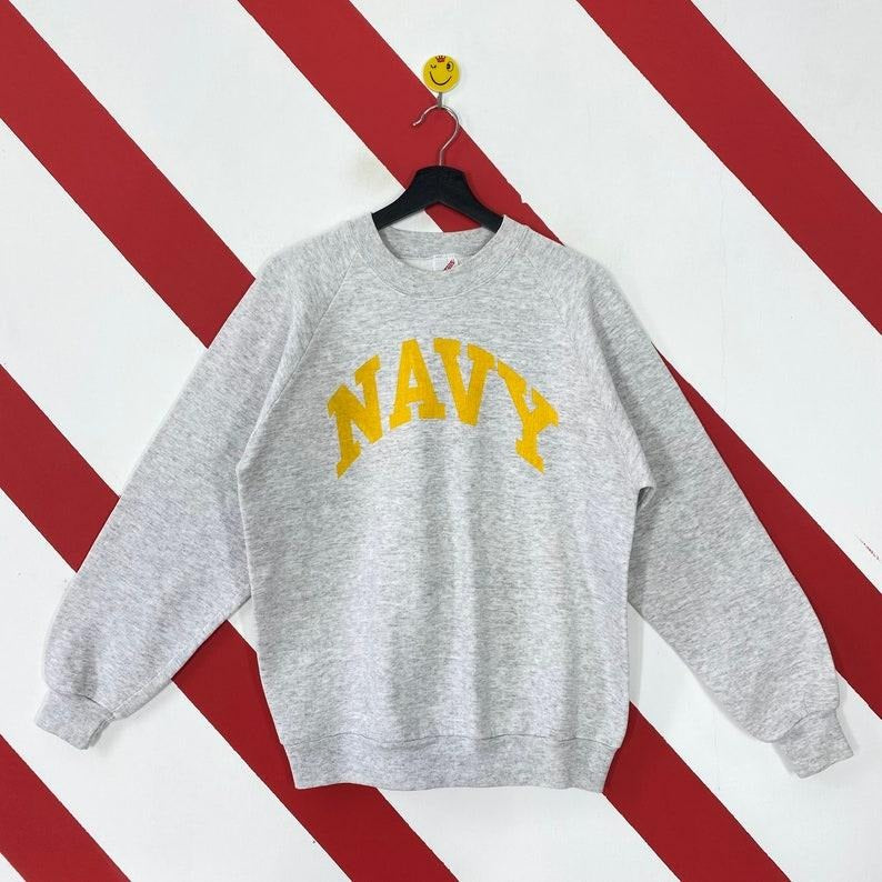Vintage 90s US Navy Sweatshirt US Navy Crewneck United State Navy Sweater Pullover Military United State Navy Print Logo Cotton Menswearstyle{n002}2
