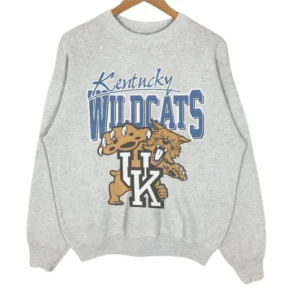 Vintage 9s Ncaa University Of Kentucky Wildcats Logo Sweatshirt Retro 90s Sweatshirt