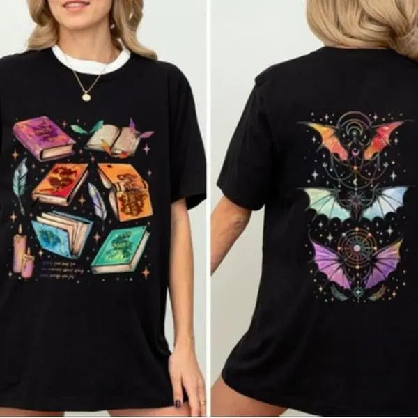 Vintage A Court Of Thorns And Roses Sweatshirt, Retro Fantasy Book 2 Sided Shirt, Dragon City Tee Shirt, Gift For Bookish, Book Lovers