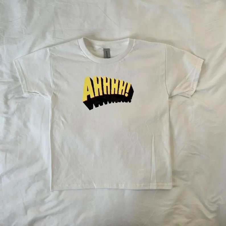 Vintage Ahhhh! Baby Tee, Cartoon Design, vintage, Comic, y2k clothing, Pinterest, retro, Onomatopoeiastyle{n002}2