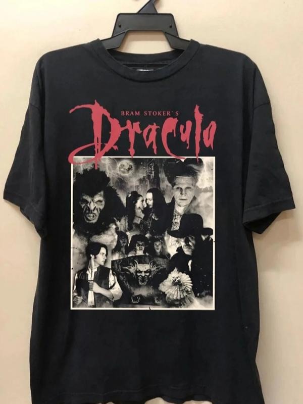 Vintage Bram Stoker's Dracula Cotton T-Shirt, Breathable Classic Tee, Casual Wear for All Seasons, Menswear Womenswear Top