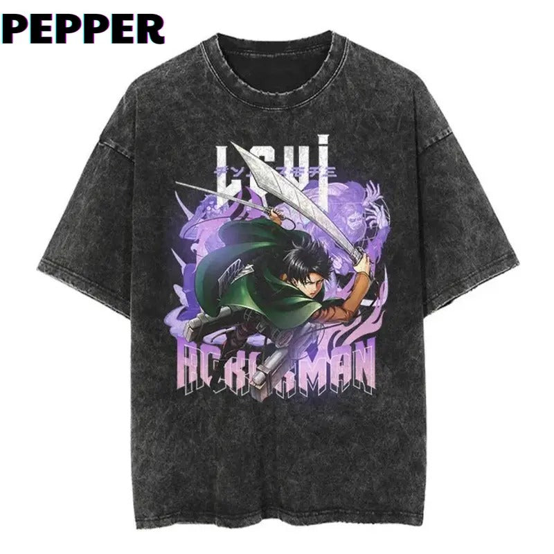 Vintage Captain Levi Shirt, Captain Levi Merch, Anime Shirt Menswear Top Underwear Tshirt Streetwear T-Shirt