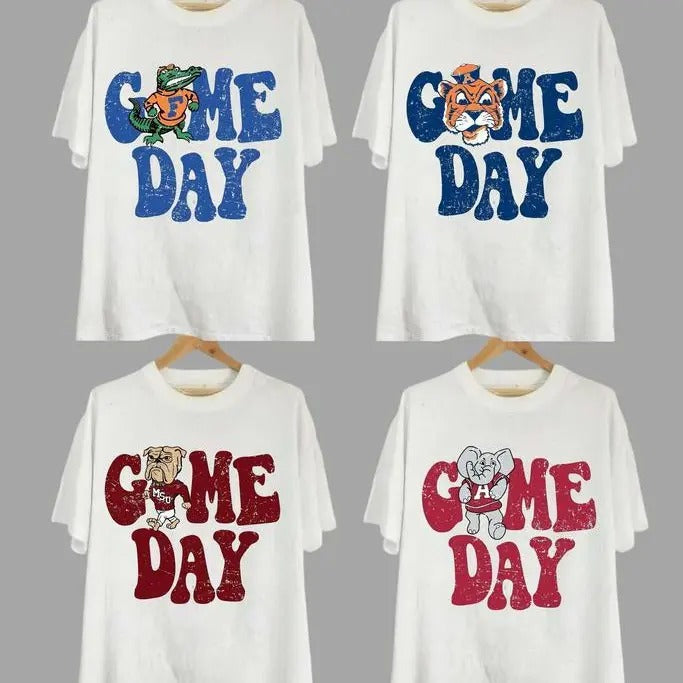 Vintage College Game Day All Teams NCAA Unisex T-shirt, Classic Cotton Tee Sleeve, Vintage Graphic Tee, Unisex Retro Tee For Men, For Women, Menswear Top Underwear Tshirt