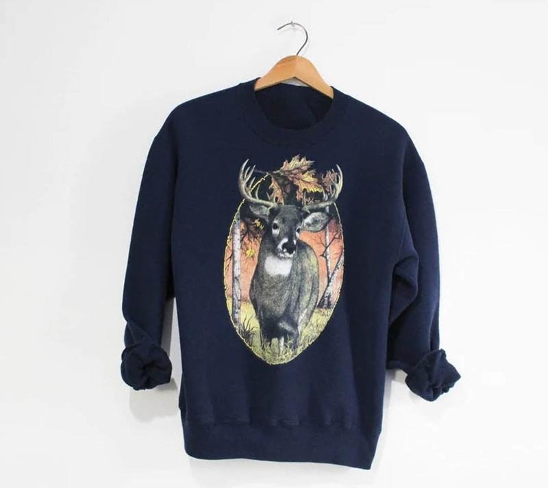 Vintage Deer Stag Wilderness Sweatshirt Deer Lovers Sweatshirt Deer T-Shirt Deer Shirt Deer Sweatshirt Gift For Her Gift For Him Menswear Athleticstyle{n002}2