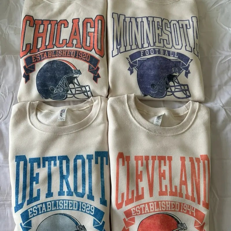 Vintage Football Sweatshirt Sweet Cream