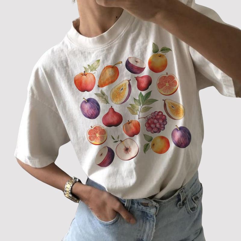 Vintage Fruit Graphic Shirt, Aesthetic Fig Shirt, Fig Graphic Tees For Women, Fig T-Shirt, Vintage Fruits Tees, Grape Tee, Funny Gift For Fruits Lover, Comfort Colors Shirt For Girl, Women's Tops, Oversized Womenswear, Cotton Fabric Relaxed Fit Chic Style