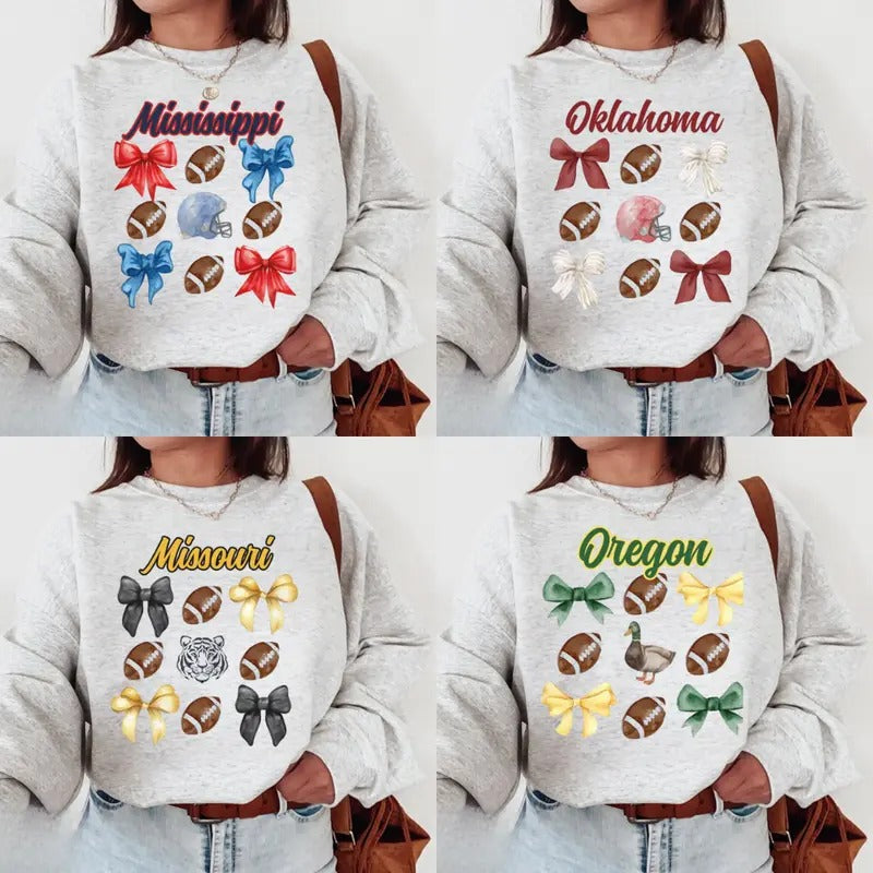 Vintage Graphic Teams Football Retro Sweatshirt, Football Thowback Sweatshirt, Gif For Fan Cotton Fit