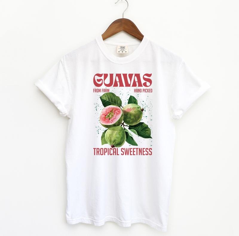 Vintage Guavas Tshirt, Comfort Colors Vintage Tees, Fruit Funny Graphic Tees, Fruit Lover Shirt Fit Top