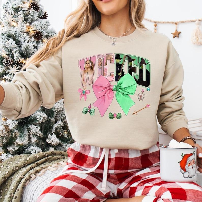 Vintage Inspired Wicked Sweatshirt, Elphaba and Glinda Collaboration