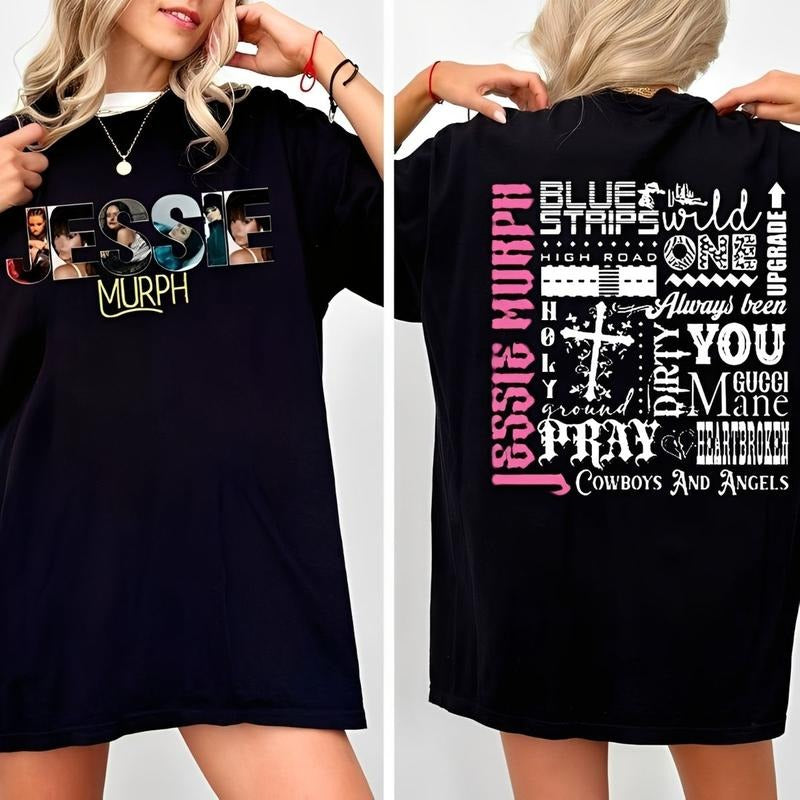 Vintage Jessie Murphh merch Tee, Worldwide Hysteriaa Tour 2025 Shirt, Sad Girl Concert Tee, Gift For Fan Tshirt 2 Sided, Unisex Short Sleeve Tee, Casual Clothing Crewneck, country music graphic tee