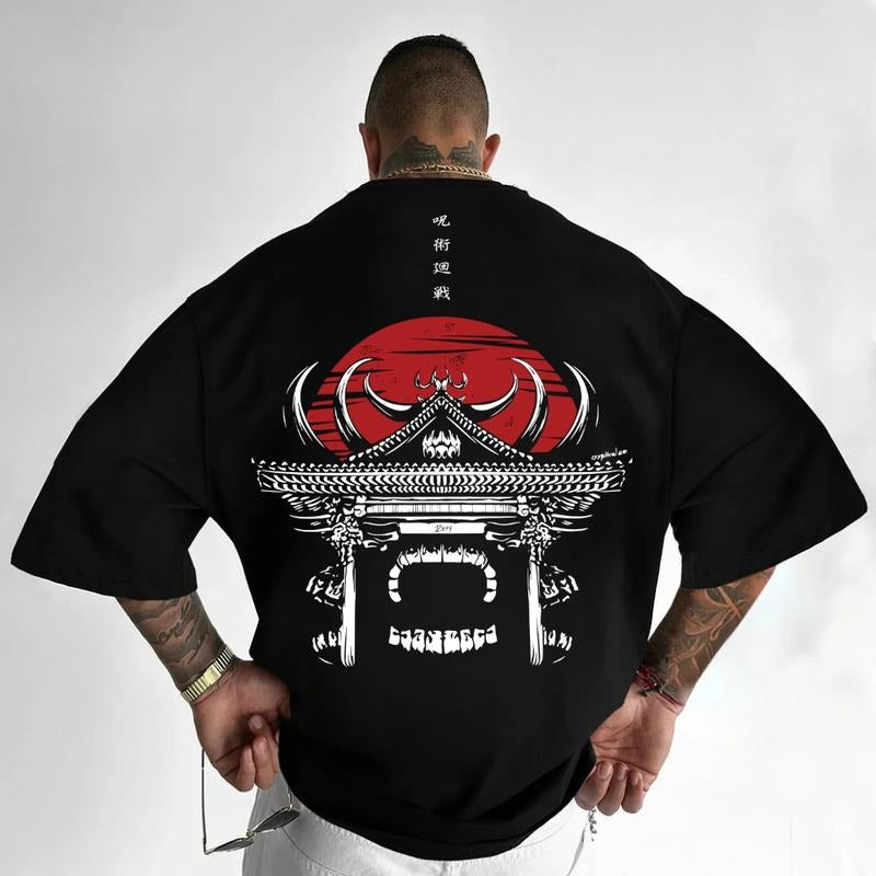 Vintage Jujutsu Kaisen Unisex Casual Anime Shirt , Sukuna Print 2 Sides Tee, JJK Anime 90s Graphic Shirt Anime Shirt Tops Classic Menswear