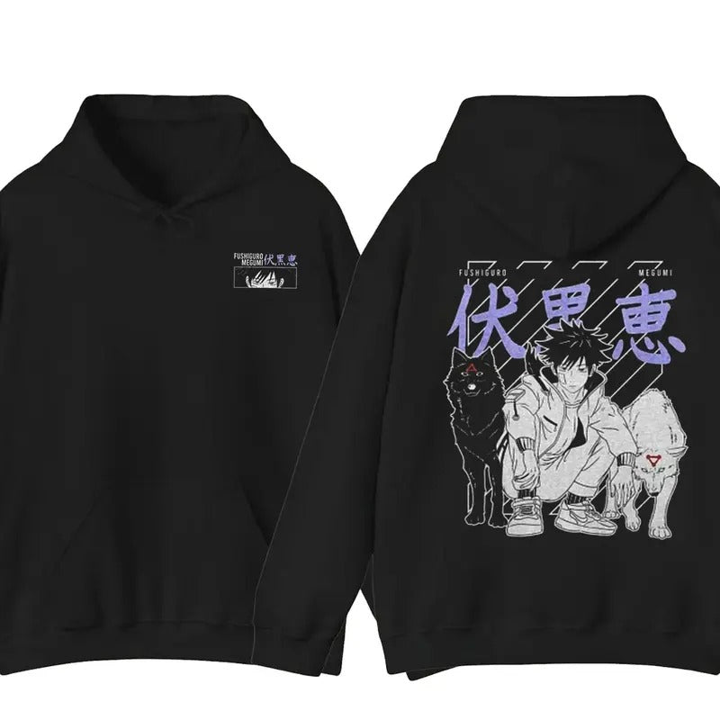 Vintage Megumi Fushiguro Jujutsu Kaisen Graphic Tee, Anime Fans Gift, Cotton T-shirt, Sweatshirt, Hoodie Sweatshirt, Hoodie, Comfort Colors