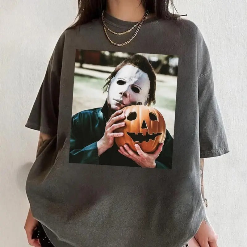 Vintage Michael Myers Halloween Shirt, Horror Movie Shirt, Horror Character Shirt, Pumpkin Halloween Shirt, Retro Halloween Shirt