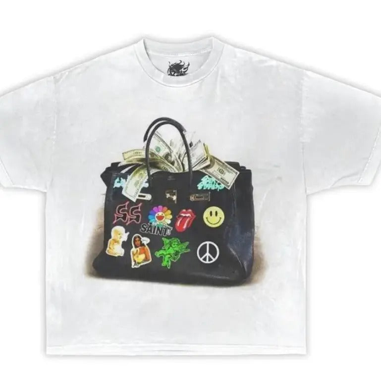 Vintage Money Bag Saints Boxy Cotton Tee Shirt
