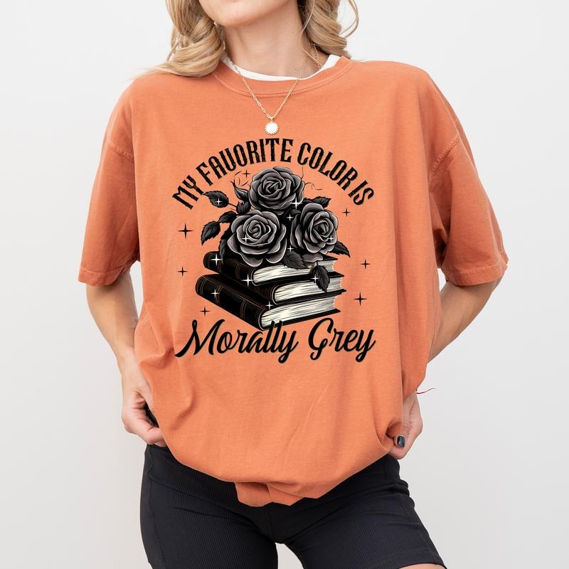 Vintage Morally Grey Book Club Comfort Colors Shirt, Gothic Dark Romance Graphic Tee, Retro Bookish Unhinged Tees, Booktok T-shirt, Book Lover Outfits