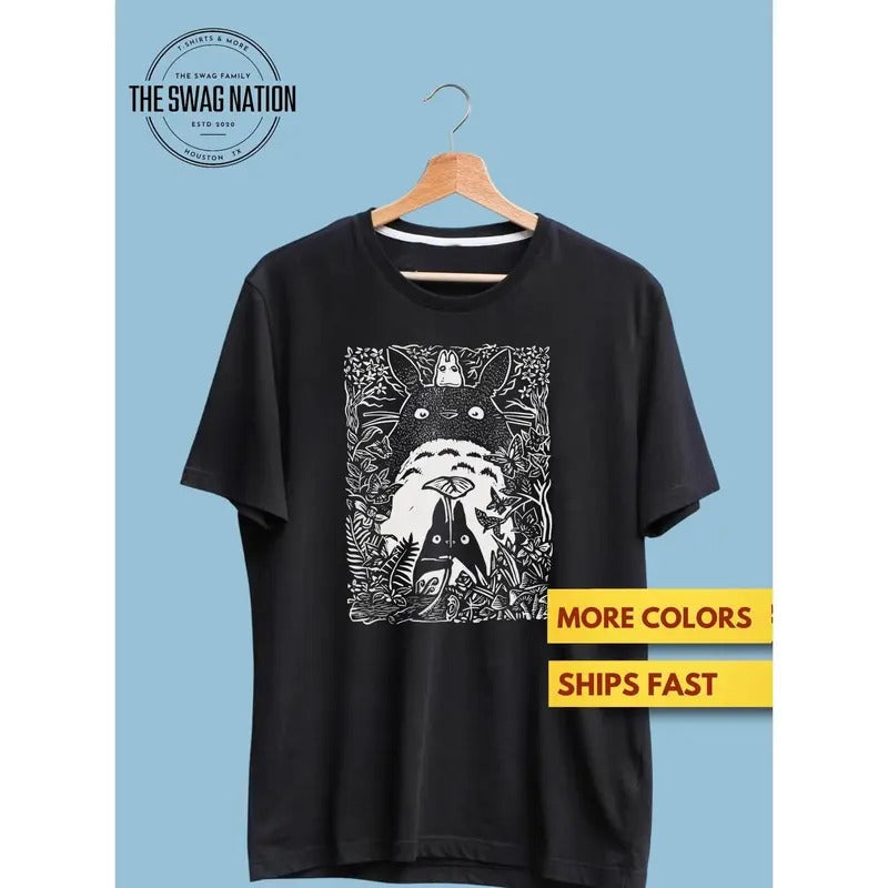 Vintage My Neighbor Totoro Shirt, Studio Ghibli Shirt, Birthday Gifts Anime Manga Lovers, Studio Ghibli Fans, Catbus Japanese Premium Tee