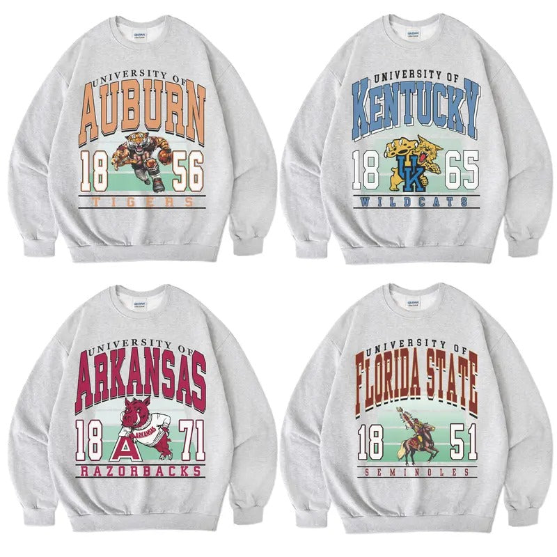 Vintage NCAA All University Football Sweatshirt, Sport Crewneck Sweaters, Game DaySports Fall Sweatshirt for Men