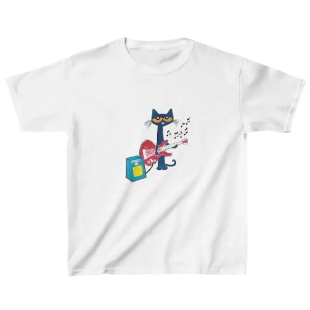 Vintage Pete the Cat Playing Guitar Tee, Y2K clothingTee, 2000s clothes, Graphic Shirt, Coquette, Menswear Womenswear Top