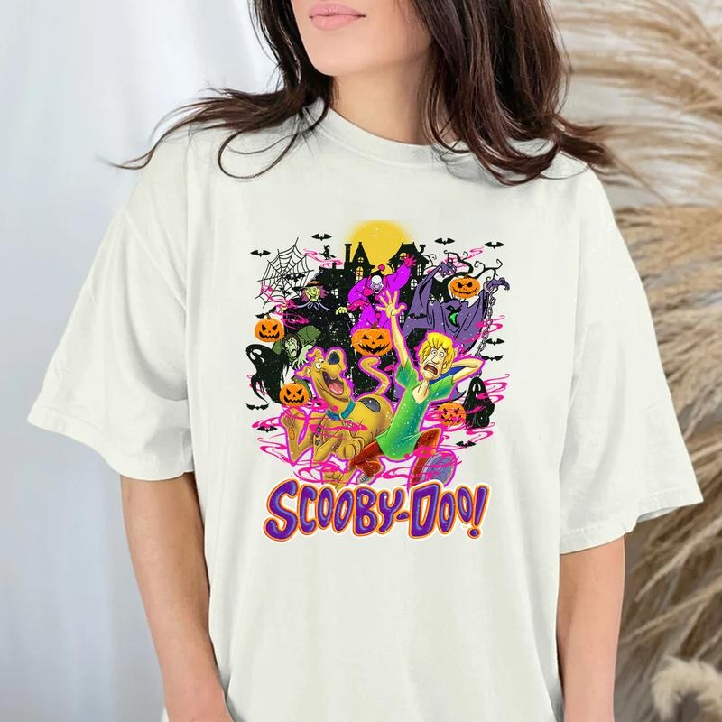 Vintage Scooby Hallooween T Shirt, 90s Scooby T Shirt, Fashion Cotton, Full Colors, Full Sizes, For Men, For Women Casual Fabric