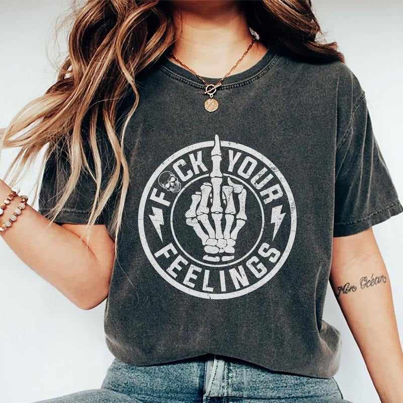 Vintage Shirt, Retro Humor Hand Tee, Humor Graphic Printed Tee, Unisex Unhinged Shirt, Unisex Comfy Fabric Oversized Graphic Tee, Women's Tops, Womenswear, Cotton Fabric Tee