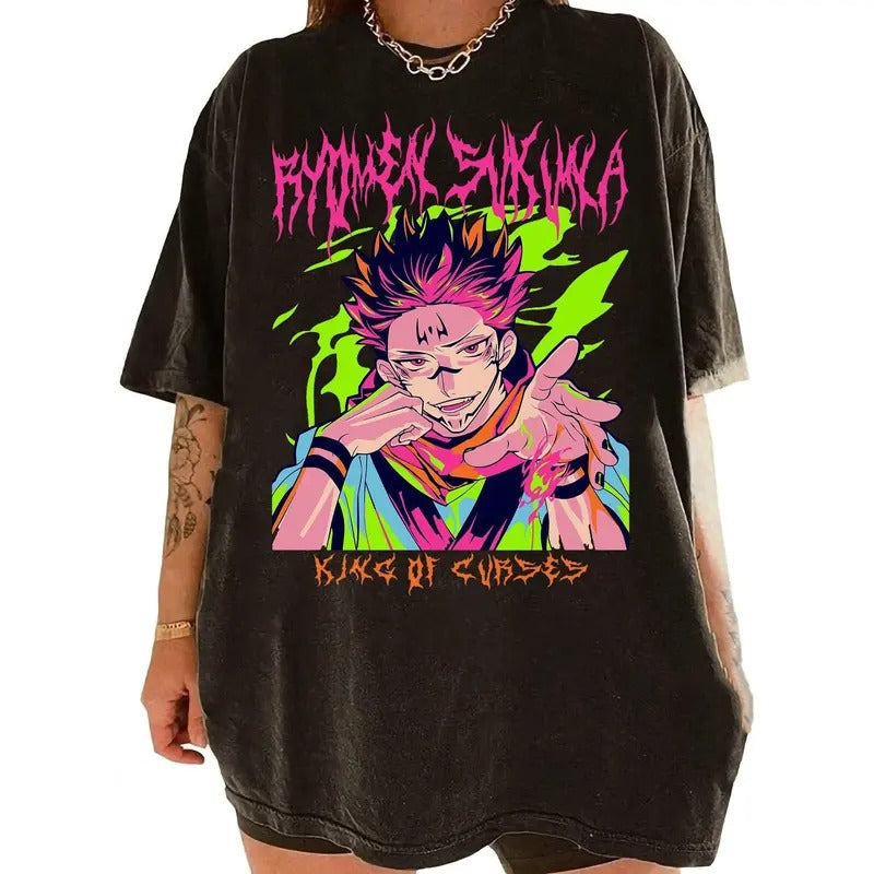 Vintage Sukuna Shirt, Sweatshirt Hoodie Itadori Shirt, Ryomen Sukuna Tee Anime Shirt, Anime Fan Gifts Cotton Crewneck