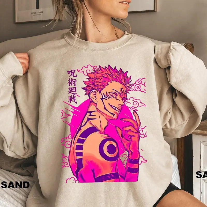 Vintage Sukuna Shirt, Sweatshirt, Hoodie, Itadori Shirt, Ryomen Sukuna Shirt, Anime Shirt, Manga Shirt, Anime Fan Gifts Shirt Sweatshirt, Hoodie, Comfort Colorsstyle{n002}2