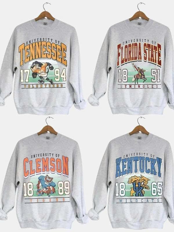 Vintage Sweatshirt All Teams NCAA, Vintage College NCAA Sweatshirt, Gif For Sport, Classic Sport Sweatshirt