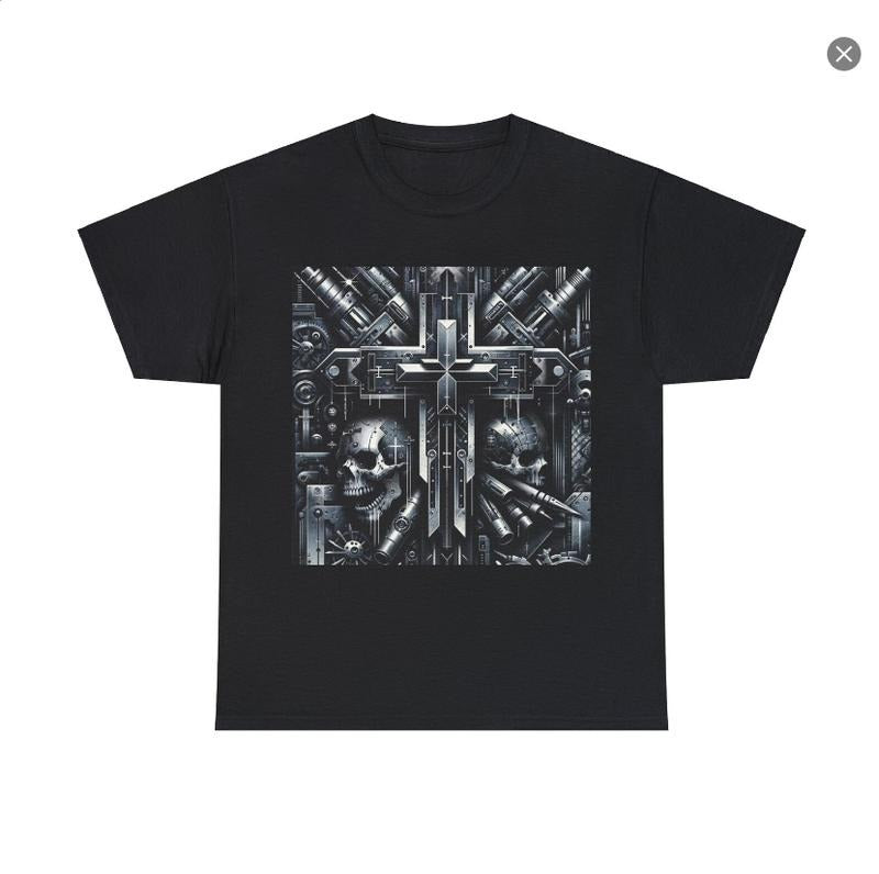 Vintage T-Shirt mechaniic Skull - Y2K Shirt-Unisex tee