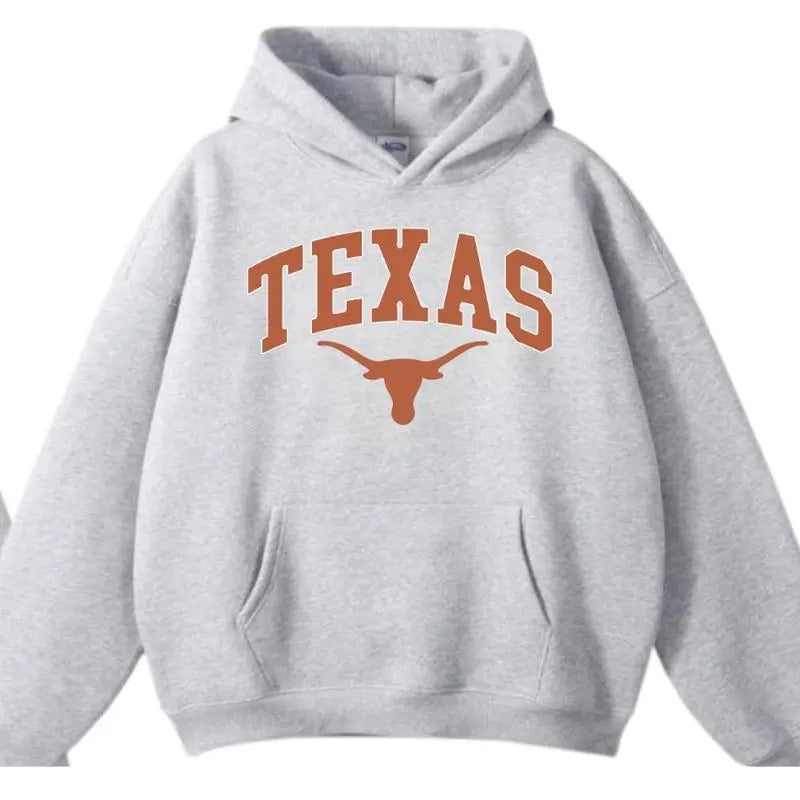 Vintage Texas Longhorns Hoodie-Sweatshirt, Retro Crewneck College Football Logo Sweatshirt, Texas College hoodies