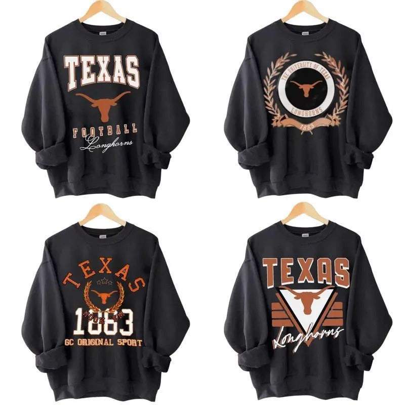 Vintage Texas Longhorns Hoodie, Sweatshirt, NCAA Baseball Team T-shirt, Texas Longhorns Football Crewneck, Gift Idea