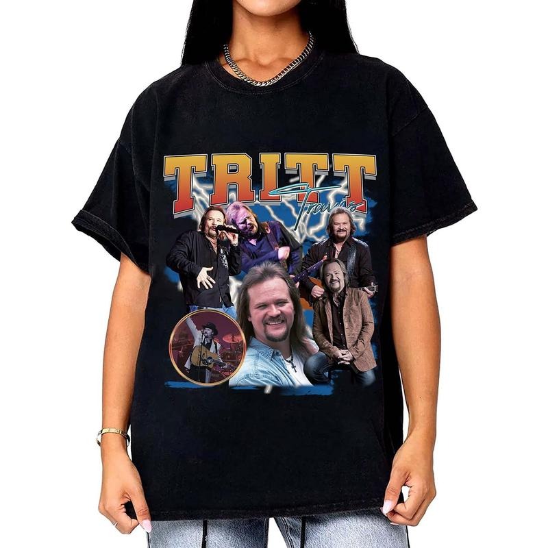 Vintage Travis Tritt Shirt, Retro Travis Tritt Fan Shirt, Travis Tritt Bootleg Shirt, Travis Tritt Y2k Clothing For Fan, Travis Tritt Fan shirt Menswear Top Underwear Man Tshirt Streetwear Tropical Crewneck Shortsleeve Round Neck Womenswear Women
