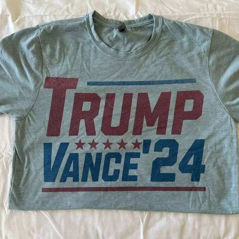 Vintage Trump Vance 2024 T Shirt Denim Blue