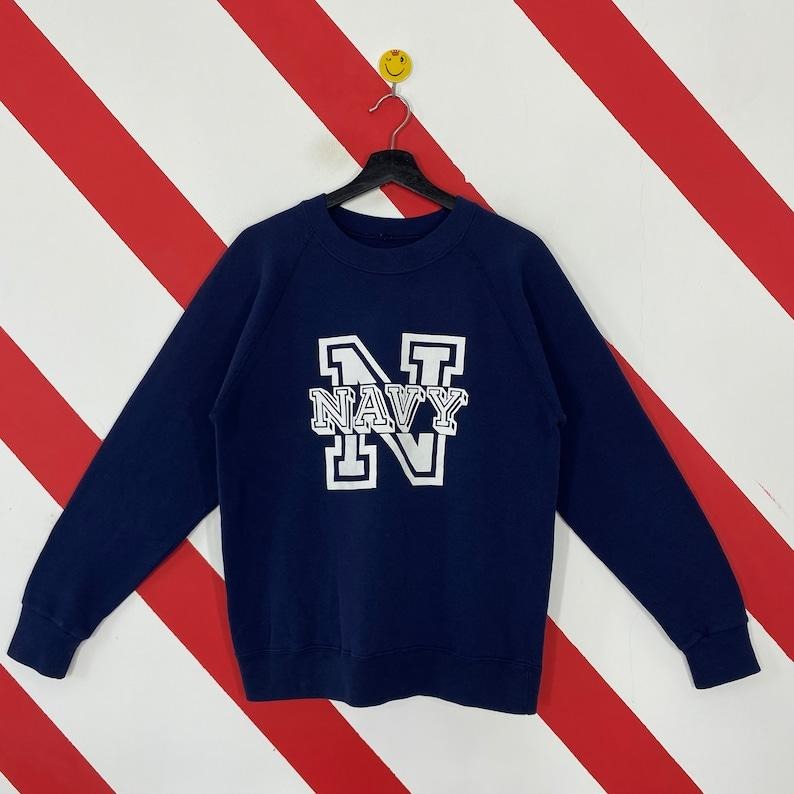 Vintage US Navy Sweatshirt US Navy Crewneck United State Navy Sweater Pullover Military United State Navy Print Logo Cotton Menswear