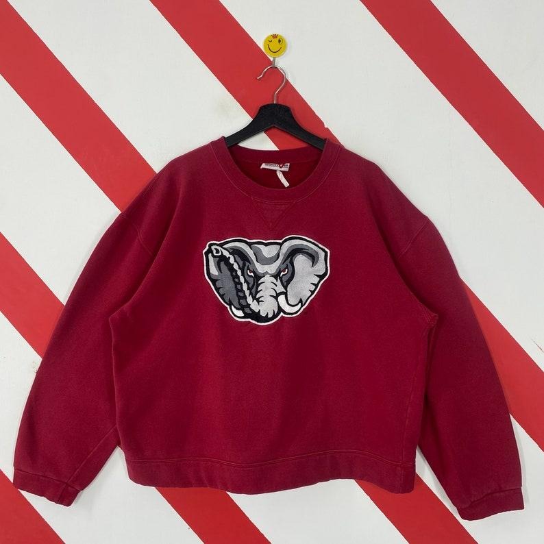 Vintage University Alabama Sweatshirt Alabama Crewneck University Alabama Sweater Pullover Alabama Crimson Tide Embroidered Logo Cotton Menswear