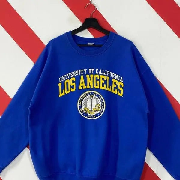 Vintage University California Los Angeles Sweatshirt UCLA Crewneck UCLA Sweater Pullover University UCLA Bruins Print Logo Menswear Athletic Unisex Womenswear Black