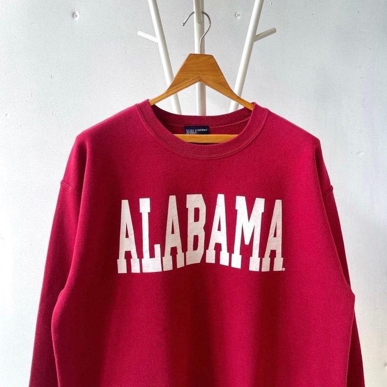 Vintage University of Alabama Sweatshirt - 100% Cotton Material - Menswear Hoodie Sweaters