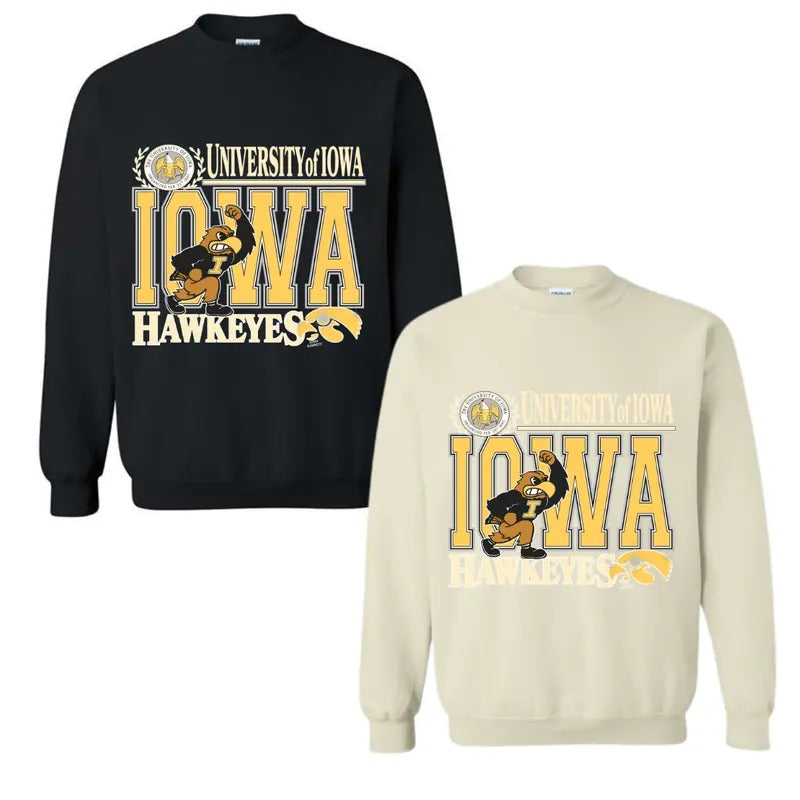 Vintage University of Iowa Hawkeyee Sweatshirt Cotton Top