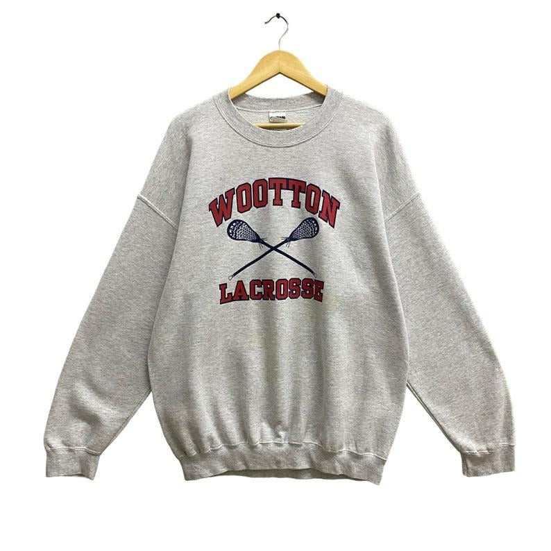Vintage Wooton LaCrosse Sweatshirt Wooton Crewneck Wooton Lacrosse Sweater Pullover Lacrosse Spell Out Print Logo Jumper