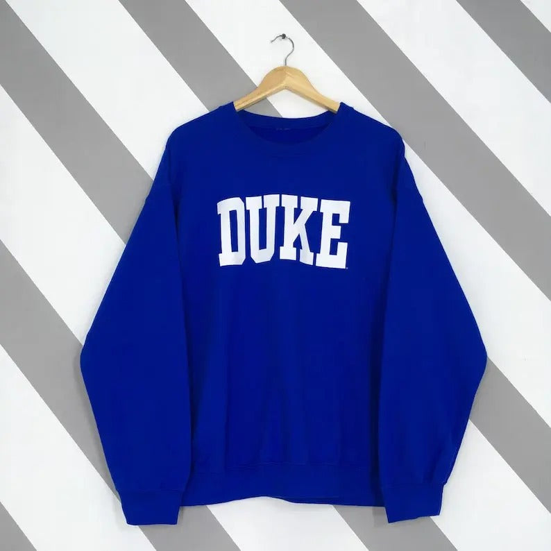 Vintage Y2K Duke University Blue Sweatshirt Large Duke University Spell Out Crewneck Duke Blue Devils Basketball