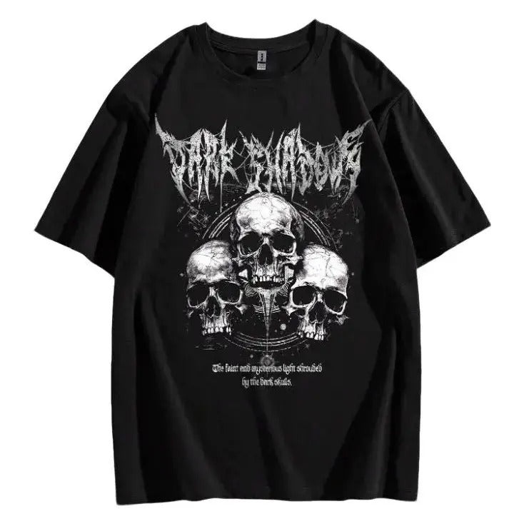 Vintage Y2k Affliction Grunge Punk Rock Men Gothic Unisex Tshirt, Slogan & Skull Print Tee Shirt Top Menswear Streetwear Crewneck Tropical Shortsleeve