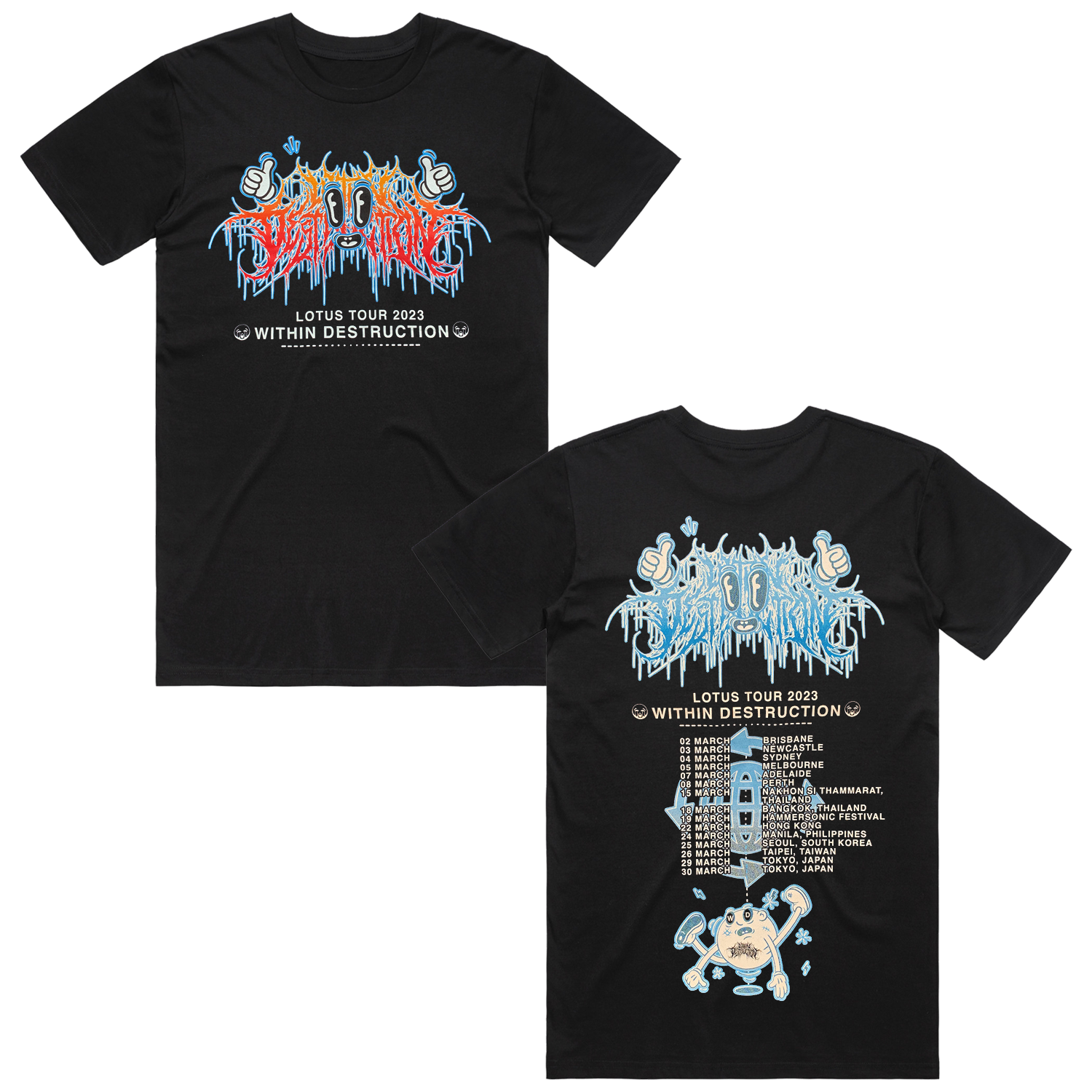 Thumbs Up Lotus Tour 2023 T-Shirt (Black)