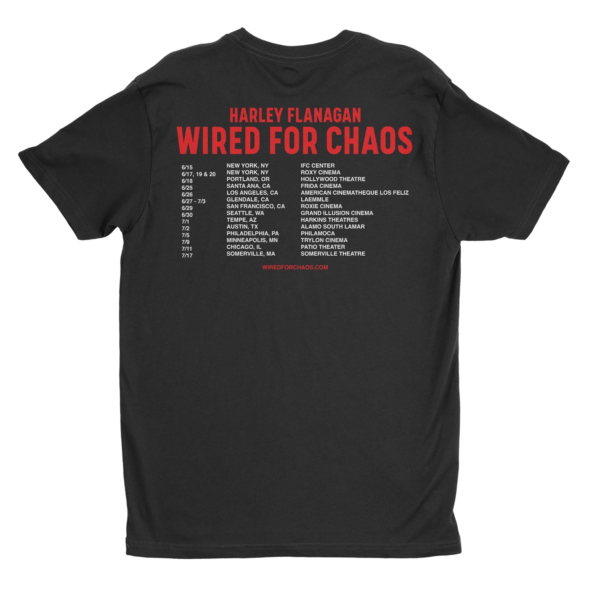 Harley Flanagan - Wired For Chaos Q&A Tour t-shirt