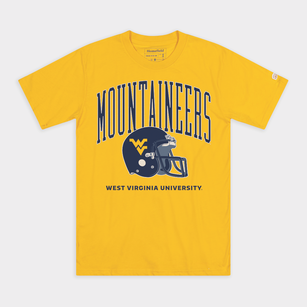 West Virginia Mountaineers Football Classic Helmet Retro Tee