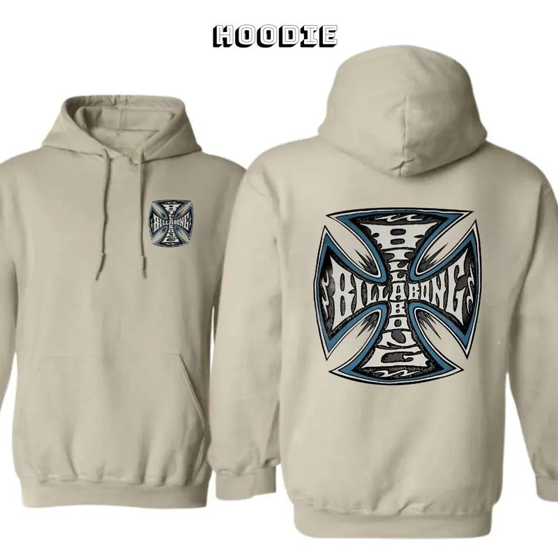 Vintage 90s Billabong West Coast Choppers Hoodie/Sweatshirt/T-Shirt, For Men/Women - Unisex Style, 100% Cotton, Pullover unisex hoodie